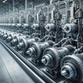 Heavy Industry inside: Electrical motors and gear box machinery