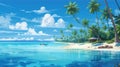Enchanting Malibu Beach Scene In Hayao Miyazaki\'s Style
