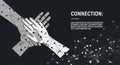 Illustrative teamwork concept with hands connecting digitally in a network, symbolizing unity and collaboration Royalty Free Stock Photo