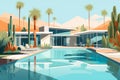 Mid-Century Desert Oasis: Palm Springs in Colorful Abstraction