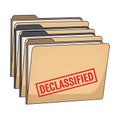 Declassified Files Folder Stack Illustration Royalty Free Stock Photo