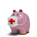 Illustraton of a pig in an air mask Royalty Free Stock Photo