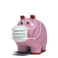 Illustraton of a pig in an air mask Royalty Free Stock Photo