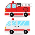 Illustrator of ambulance and Fire truck