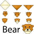 Illustrator of bear origami Royalty Free Stock Photo