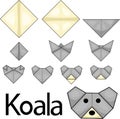 Illustrator of koala origami Royalty Free Stock Photo
