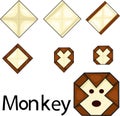 Illustrator of monkey origami Royalty Free Stock Photo