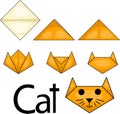 Illustrator of cat origami Royalty Free Stock Photo