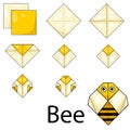 Illustrator of bee origami Royalty Free Stock Photo