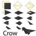 Illustrator of Crow origami Royalty Free Stock Photo