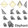 Illustrator of elephent origami