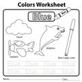 Illustrator of color worksheet Brown