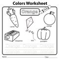 Illustrator of color worksheet orange