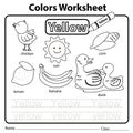 Illustrator of color worksheet yellow