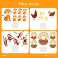 Illustrator of counting how many animal