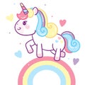 Illustrator of Cute Unicorn Vector rainbow collection with star cartoon