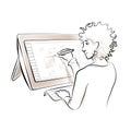 An illustrator drawing on a tablet Royalty Free Stock Photo