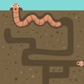 Illustrator of earthworm Royalty Free Stock Photo