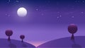 Illustrator illustration purple night with moon