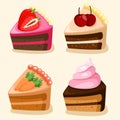 Illustrator of isolated cake set