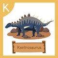 Illustrator of K for Dinosaur kentrosaurus