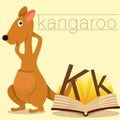 Illustrator of K for Kangaroo vocabulary Royalty Free Stock Photo