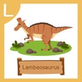 Illustrator of L for Dinosaur lambeosaurus