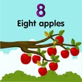 Illustrator of number eight apples