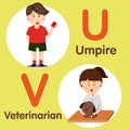 Illustrator of professional character umpire and veterinarian