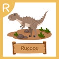 Illustrator of R for Dinosaur rugops Royalty Free Stock Photo