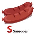 Illustrator of s font with sausages