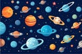 vector illustration of Cute flat style template with Stars in Outer space Royalty Free Stock Photo