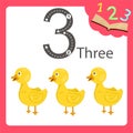 Illustrator of three number animal