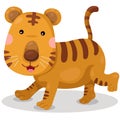 Illustrator of tiger cute vector