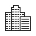 Building thin line art Icon