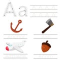 Illustrator of Worksheet for children a font Royalty Free Stock Photo