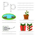 Illustrator of Worksheet for children P font