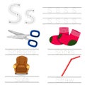 Illustrator of Worksheet for children s font Royalty Free Stock Photo