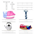 Illustrator of Worksheet for children t font Royalty Free Stock Photo