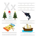 Illustrator of Worksheet for children x font Royalty Free Stock Photo