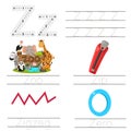 Illustrator of Worksheet for children z font Royalty Free Stock Photo