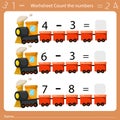 Illustrator of worksheet count the number four