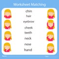 Illustrator Worksheet matching body part