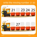 Illustrator of write the missing number 21-30