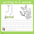 Illustrator of writing a-z animal j Royalty Free Stock Photo