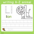 Illustrator of writing a-z animal l Royalty Free Stock Photo