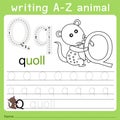 Illustrator of writing a-z animal q Royalty Free Stock Photo