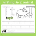 Illustrator of writing a-z animal t Royalty Free Stock Photo