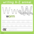 Illustrator of writing a-z animal w Royalty Free Stock Photo