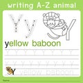Illustrator of writing a-z animal y Royalty Free Stock Photo